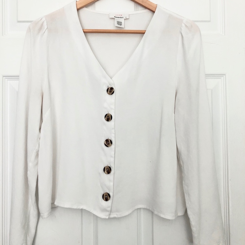 White button-up blouse